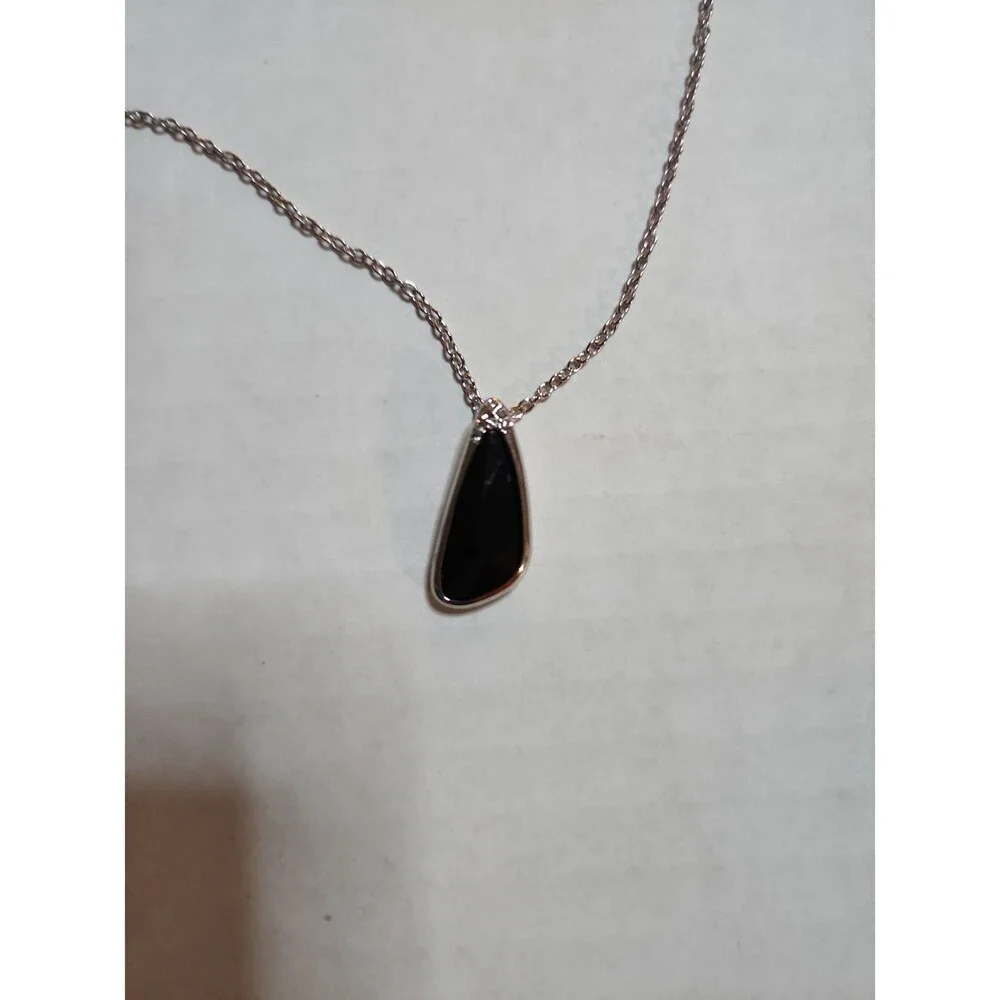 Paparazzi Envious Extravagance Black Teardrop Silver Necklace - NWT Minimalist